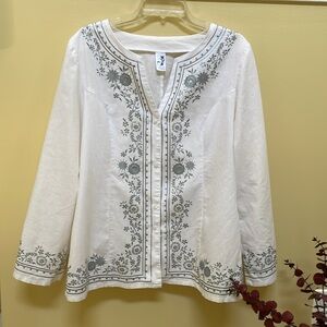 LINEN COTTON BLEND TOP